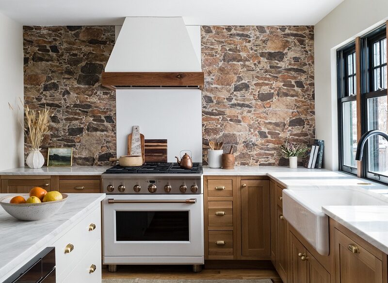 natural stone backsplash
